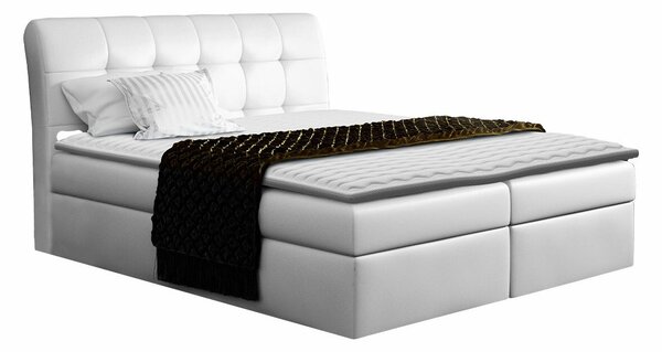 Boxspring postelja Baltimore 110, 180x200, Eko usnje, Posteljno dno, 180x217x123cm, Vzmetnica