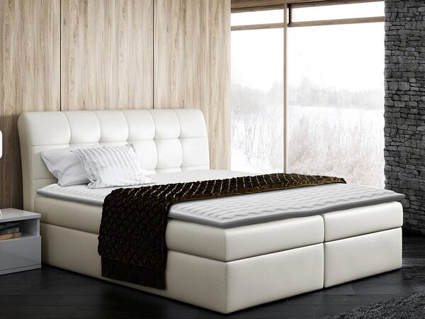 Boxspring postelja Baltimore 110, 160x200, Eko usnje, Posteljno dno, 160x217x123cm, Vzmetnica