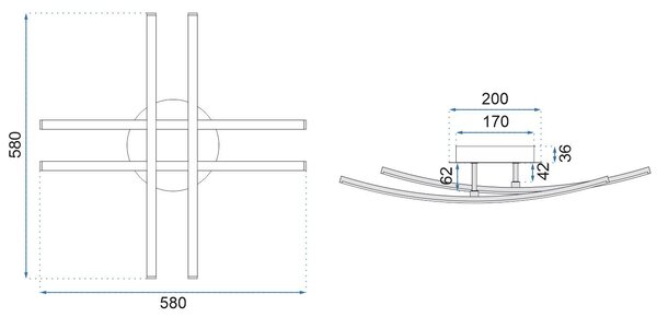 LED plafonska stropna svetilka moderna APP398-C