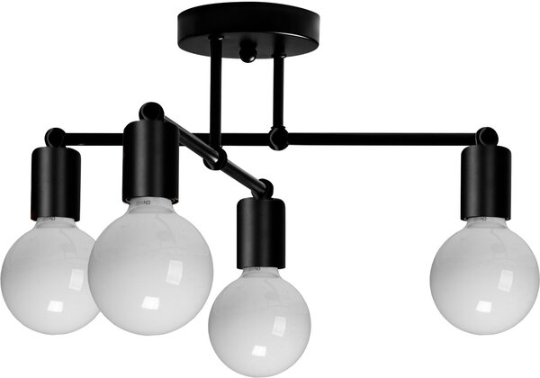 Suspended Quadruple Ceiling Lamp 392200 Black Matt