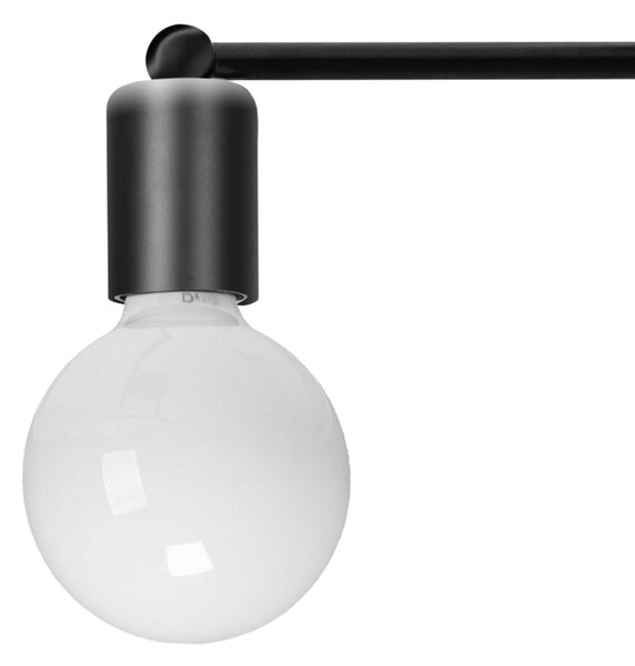 Suspended Quadruple Ceiling Lamp 392200 Black Matt