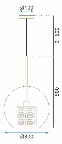 Steklena obesna svetilka APP556-1CP 30cm GOLD