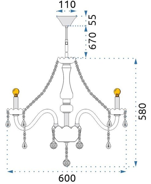 Kristalna lestenčna svetilka 300752