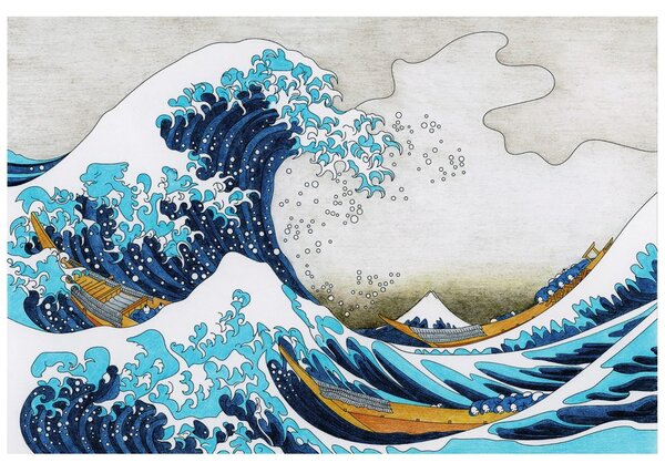 Tapeta reprodukcija Veliki val pri Kanagawi - Kacušika Hokusai
