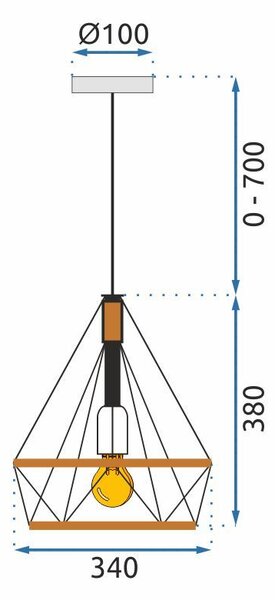 Geometrična stropna svetilka v slogu boho vrvice APP679-1CP