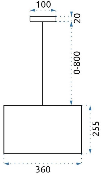 Viseča svetilka 36cm APP622-1CP Črna