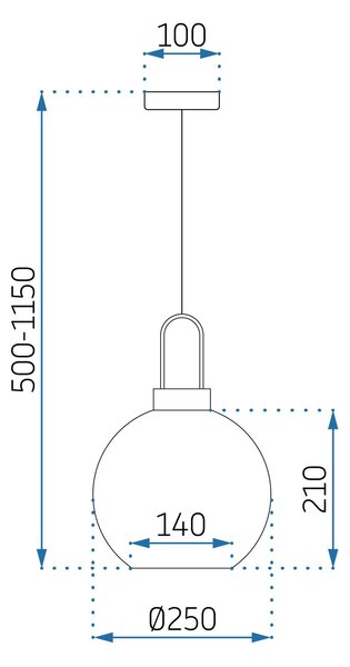 Stropna viseča svetilka Glass Mat Sphere 25cm APP627-1CP