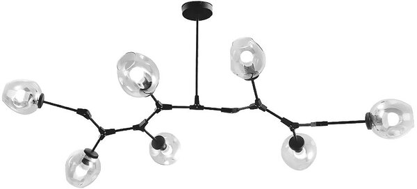 Obesek svetilka APP505-7C 7 Arms Glass Spheres Black