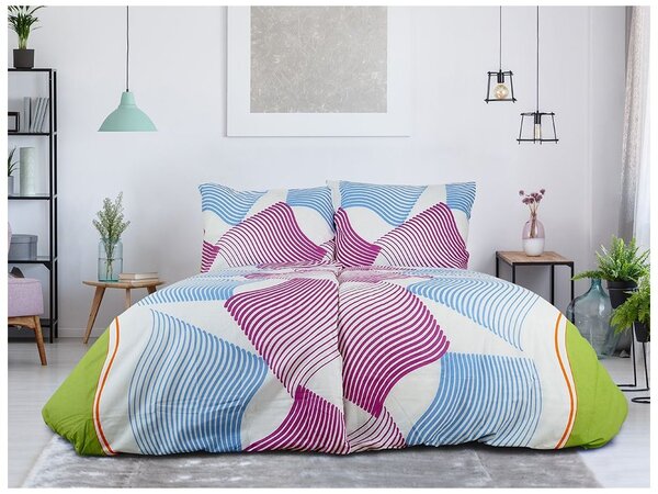 Bombažna posteljnina UNILO modro-vijolična Dimenzije posteljnine: 70 x 90 cm | 140 x 200 cm