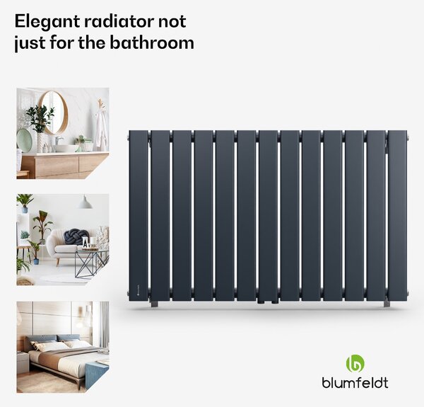 Blumfeldt Ontario, radiator, 100 x 60, 1/2" stranski in sredinski priklop, stenska montaža, 681 W