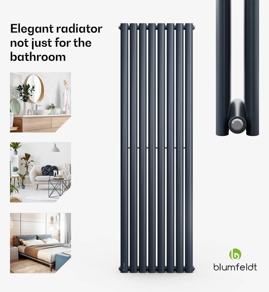 Blumfeldt Tallheo, 47 x 160, radiator, kopalniški radiator, cevni radiator, 1472 W, sanitarna voda, 1/2