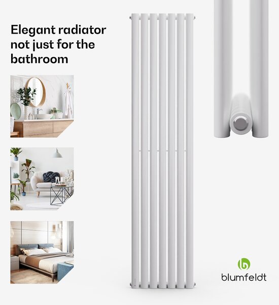 Blumfeldt Tallheo, 41 x 180, radiator, kopalniški radiator, cevni radiator, 691 W, sanitarna voda, 1/2