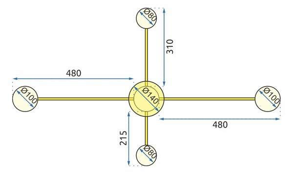 4-LED SUFFIT LIGHT APP520-4C Zlata