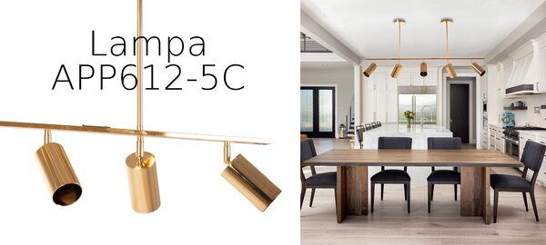 MODERN METAL LOFT HANGING LAMP APP612-5C Zlata