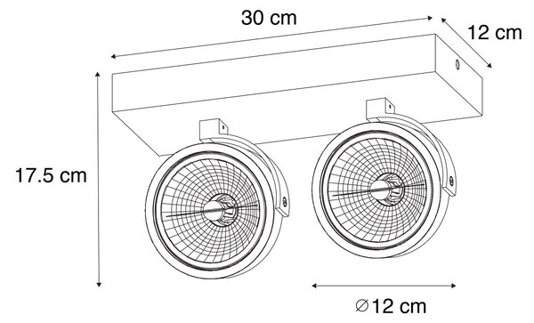 Design spot temno bronasta nastavljiva 2-light - Go