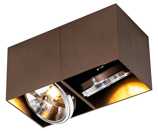 Design spot temno bronasta pravokotna 2-light - Box