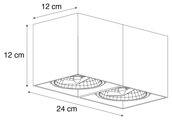 Design spot temno bronasta pravokotna 2-light - Box