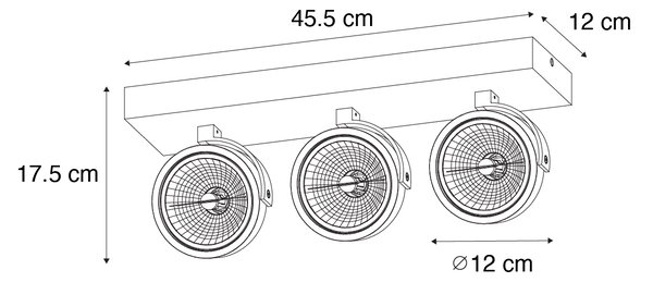 Design spot temno bronasta nastavljiva 3-light - Go