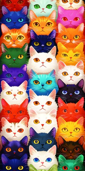 Hitro sušeča brisača za plažo MEOW pisana 100×180 cm, 100% mikrovlakna