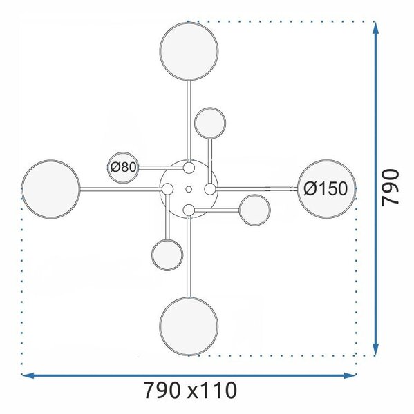 Stropna svetilka APP528-8C siva