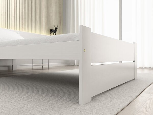 Postelja IKAROS DOUBLE 90 x 200 cm, bela Vzmetnica: Vzmetnica Deluxe 10 cm, Posteljno dno: Brez posteljnega dna