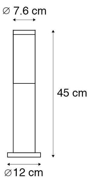 Sodobna zunanja svetilka na drog iz nerjavečega jekla 45 cm IP44 - Rox