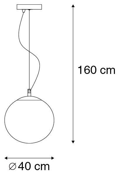 Moderna viseča svetilka steklo 40cm - krogla