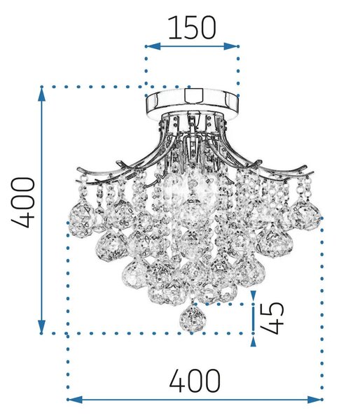 Kristalna stropna svetilka APP784-3C