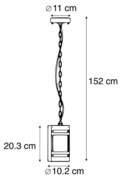 Sodobna zunanja viseča svetilka črna IP44 - Gleam