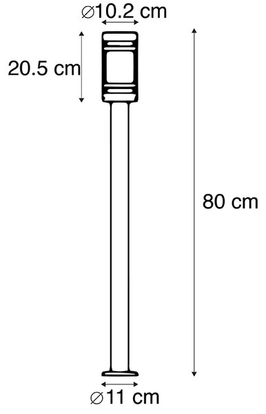 Pametna zunanja svetilka črna 80 cm IP44 vključno z Wifi ST64 - Gleam