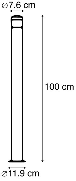 Sodobna zunanja svetilka črna 100 cm IP44 z LED - Roxy