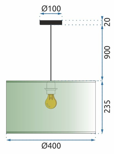 Obesna svetilka 40cm APP954-1CP modra