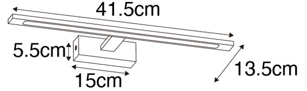 Stenska svetilka črna 41,5 cm z LED IP44 - Jerre