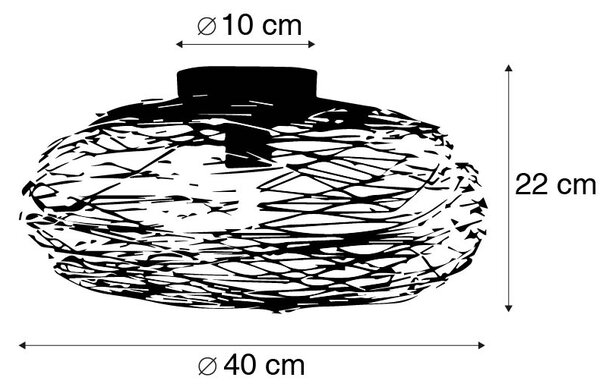 Dizajn stropna svetilka črna ovalna - Sarella