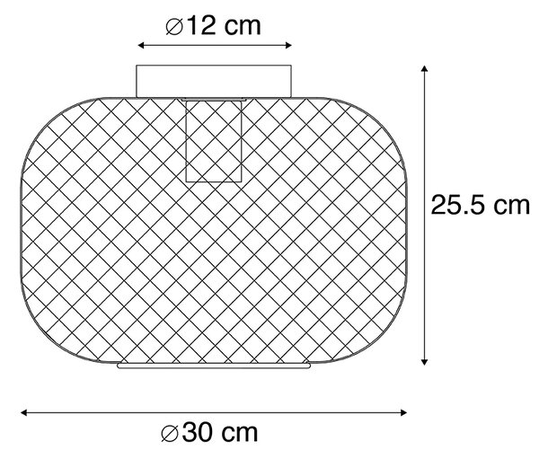 Moderna črna stropna svetilka - Bliss Mesh