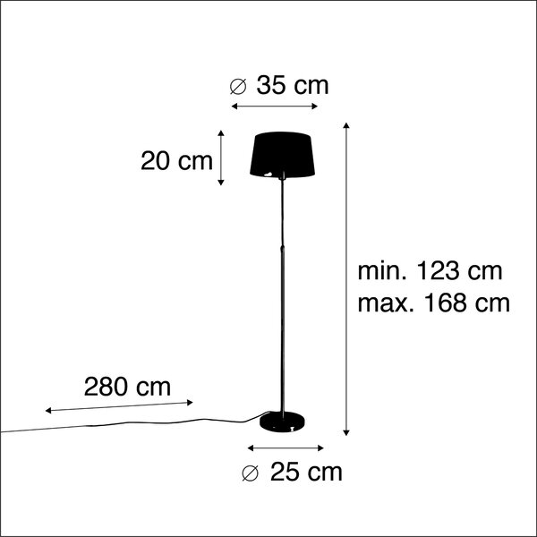 Talna svetilka zlata / medenina s nastavljivim črnim senčilom 35 cm - Parte