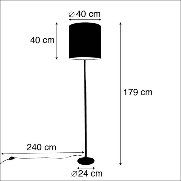 Svetilka za hranjenje bela s senčilom in zlato notranjostjo 40 cm - Simplo