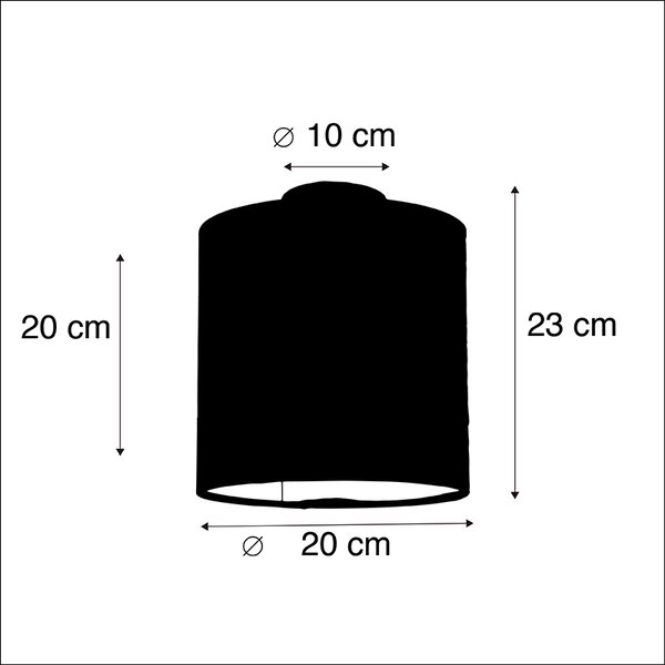 Stropna svetilka z velur senčnimi metulji z zlatom 20 cm - kombinirano črna