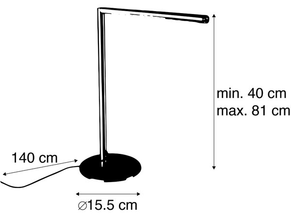 Sodobna namizna svetilka jeklo z zatemnilnikom na dotik, vključno z LED - Douwe