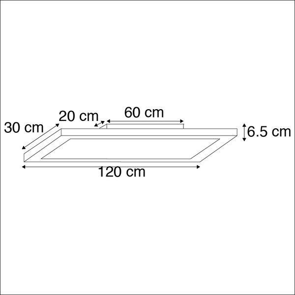 Elegantna podolgovata stropna svetilka krom z LED IP44 - ravna