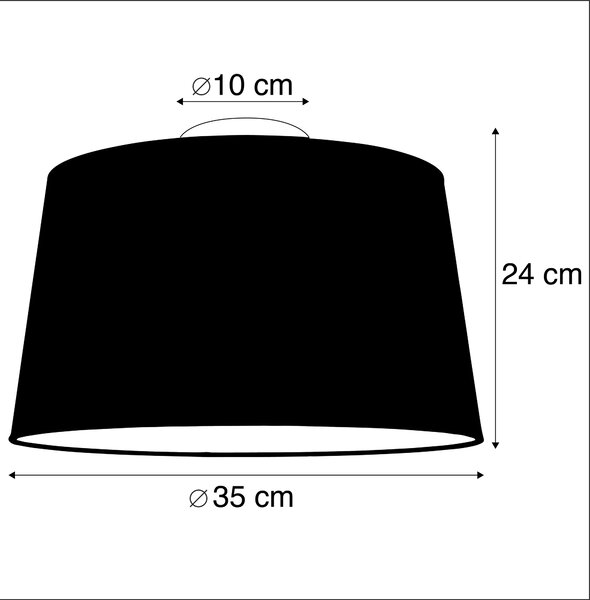 Stropna svetilka s platnenim odtenkom bela 35 cm - kombinirana bela