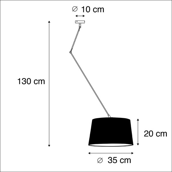 Viseča svetilka s platnenim odtenkom temno siva 35 cm - Blitz I črna