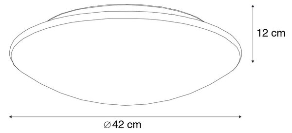 Stropna svetilka opal 42 cm 3-stopenjska zatemnitev vklj. LED - Luigi