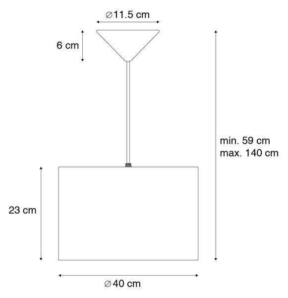 Moderna viseča svetilka rumena z zlatom 40 cm - Rosalina