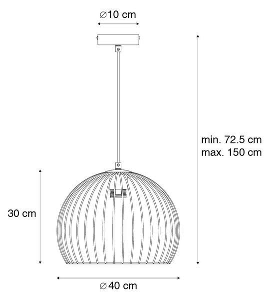 Moderna viseča svetilka črna 40 cm - Koopa