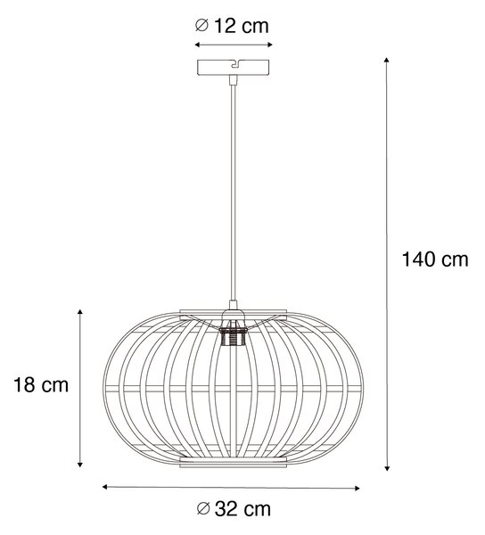 Orientalska viseča svetilka bambus 32 cm - Amira