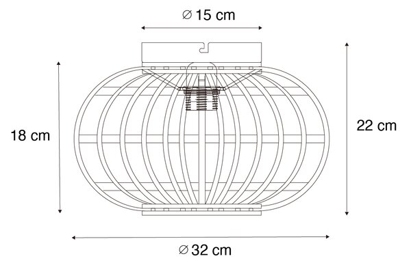 Orientalska stropna svetilka bambus - Amira