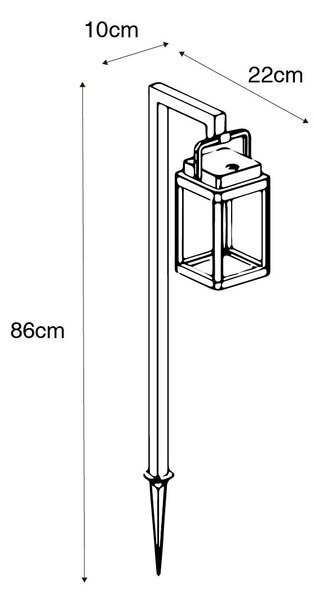 Outdoor spike spot temno siva vključno z LED polnilno - Yara