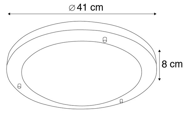 Sodobna stropna svetilka jeklo 41 cm IP44 - Yuma