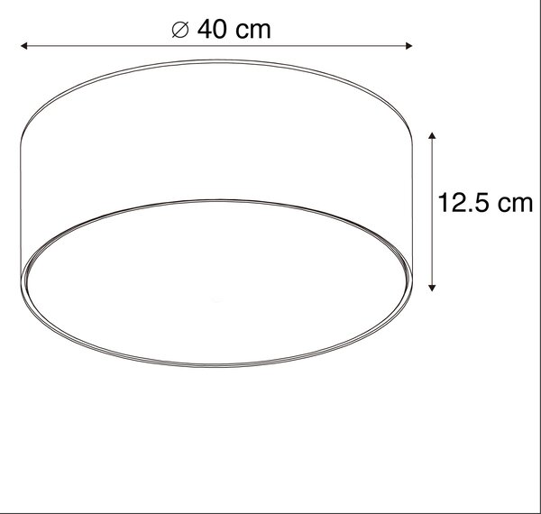 Stropna svetilka črna 40 cm vključno z LED - Drum LED